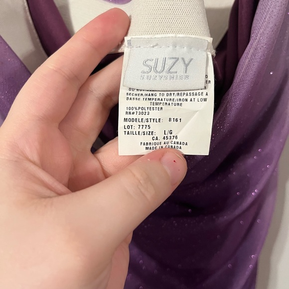 Purple sparkly strapless dress - Picture 4 of 4